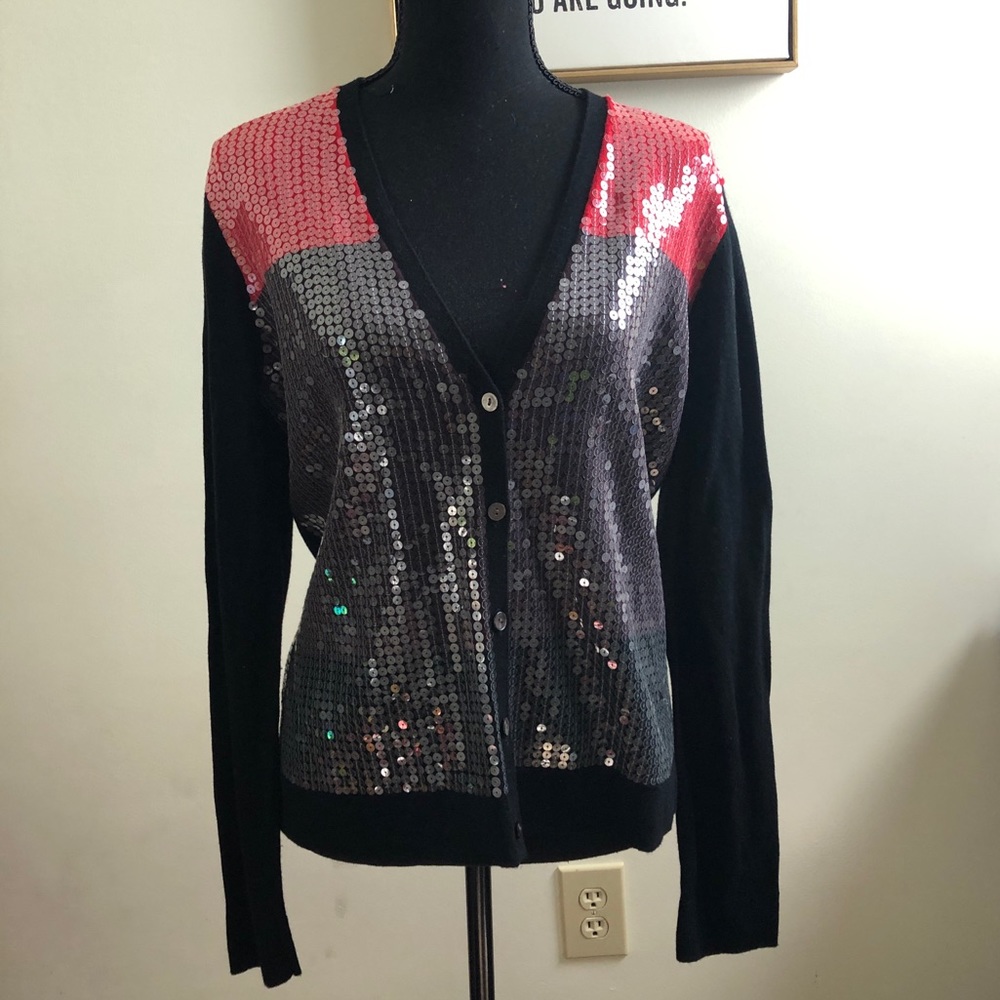 Red & Black Sequin Sweater